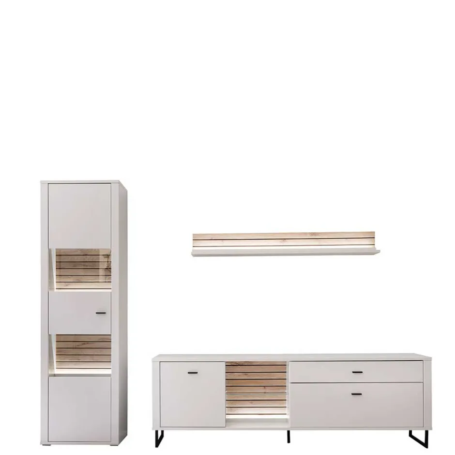 Moderne Wohnwände*Pharao24 Wohnzimmer Anbauwand Polar