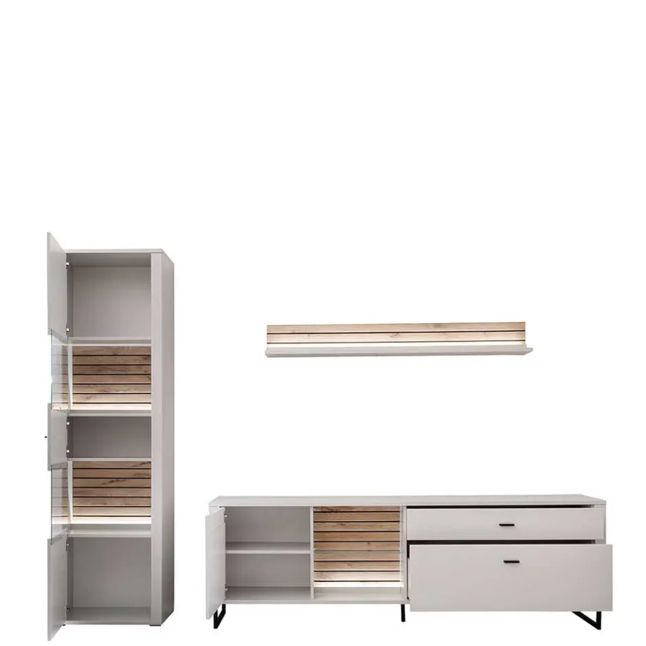 Moderne Wohnwände*Pharao24 Wohnzimmer Anbauwand Polar