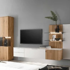 Wohnzimmerschrank|Wohnwand 300 Cm*Pharao24 Wohnzimmer Anbauwand Sibiuta