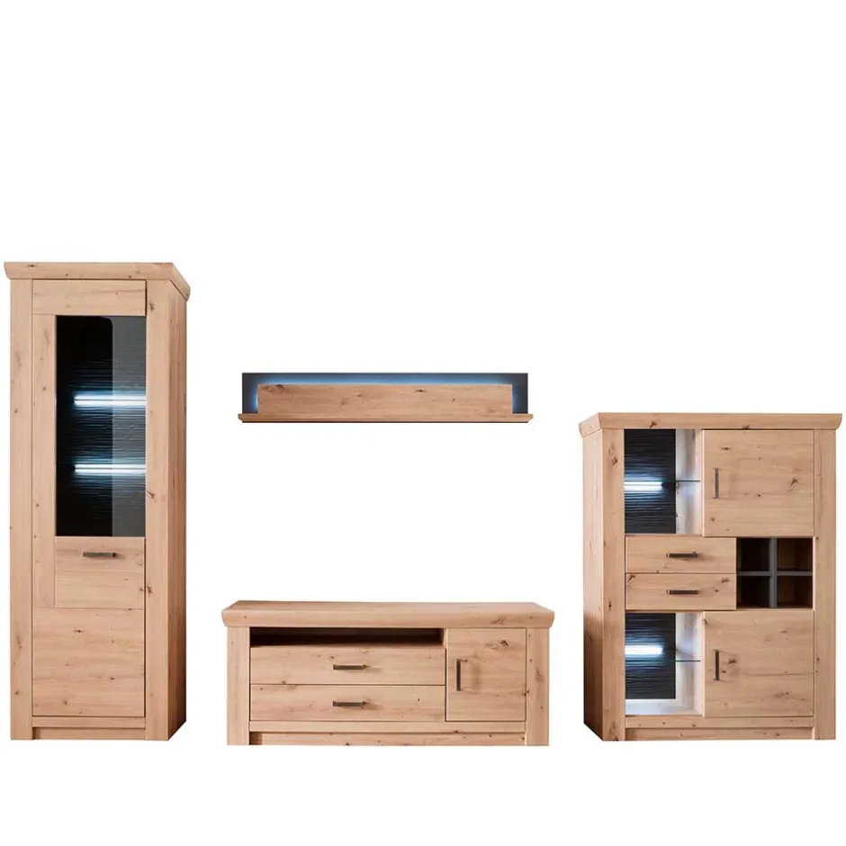 Wohnwand 350 Cm|Moderne Wohnwände*Pharao24 Wohnzimmer Anbauwand Tridovina