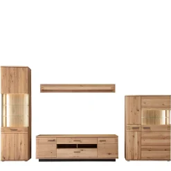Pharao24 Wohnzimmer Anbauwand Wupnia> Wohnwand 350 Cm|Massivholz Wohnwände