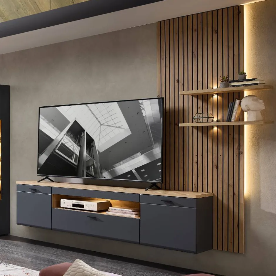 Wohnzimmerschrank|Moderne Wohnwände*Pharao24 Wohnzimmer Anbauwand Yarisis