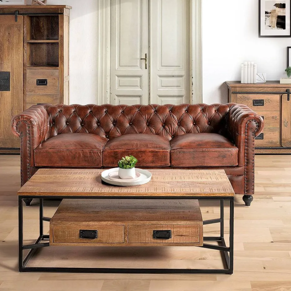 Pharao24 Wohnzimmer Couch Puerto> 3 Sitzer Sofa