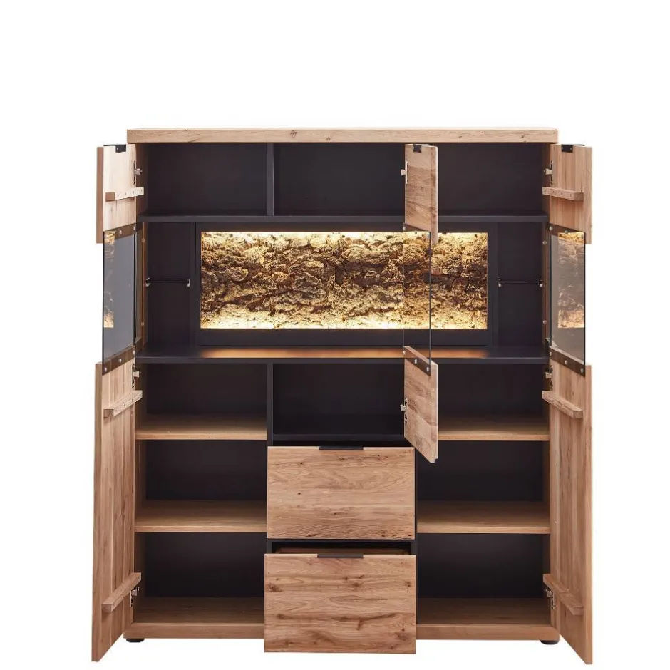 Pharao24 Wohnzimmer Highboard Emly> Wohnzimmervitrinen|Vitrinenschrank