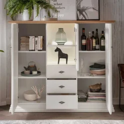 Massivholzmöbel|Wohnzimmerschrank*Pharao24 Wohnzimmer Highboard Greeks