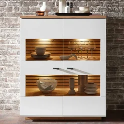 Vitrinenschrank|Wohnzimmervitrinen*Pharao24 Wohnzimmer Highboard Luzie