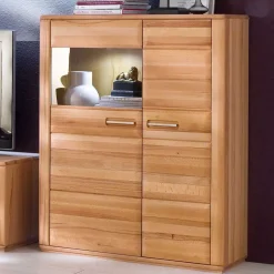 Pharao24 Wohnzimmer Highboard Phelix> Massivholzmöbel|Wohnzimmerkommoden