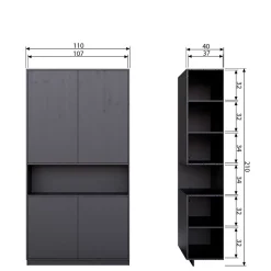 Pharao24 Wohnzimmer Hochschrank Vreino><noscript><img width=