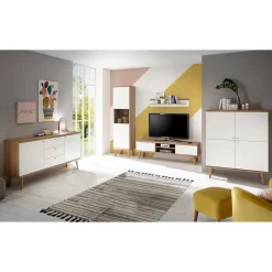 Massivholz Wohnwände*Pharao24 Wohnzimmer Kombi Levanca