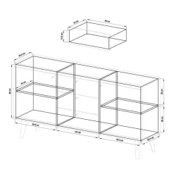 Massivholz Wohnwände*Pharao24 Wohnzimmer Kombination Levanca