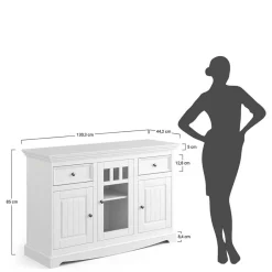 Massivholzmöbel|Küchenkommode*Pharao24 Wohnzimmer Kommode Asendra