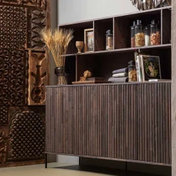 Wohnzimmervitrinen|Massivholz Schränke*Pharao24 Wohnzimmer Regal Schrank Foliage