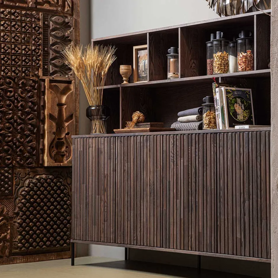 Wohnzimmervitrinen|Massivholz Schränke*Pharao24 Wohnzimmer Regal Schrank Foliage