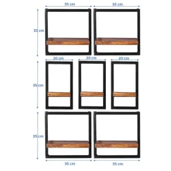 Hängeregale*Pharao24 Wohnzimmer Regal Set India