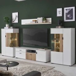 Moderne Wohnwände|Wohnwand 300 Cm*Pharao24 Wohnzimmer Schrankwand Saladd
