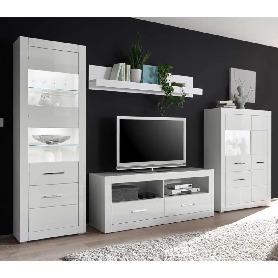 Pharao24 Wohnzimmer Schrankwand Triango> Wohnwand 300 Cm|Moderne Wohnwände