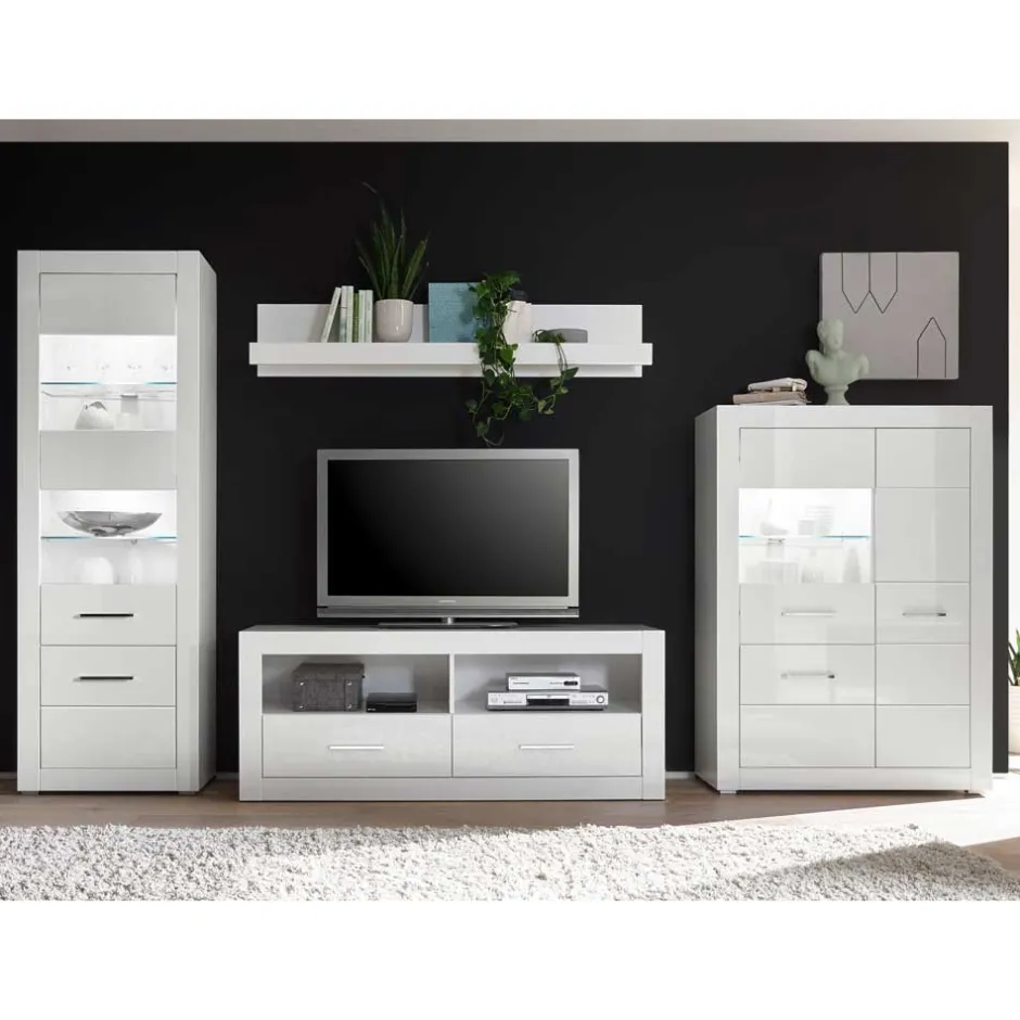 Pharao24 Wohnzimmer Schrankwand Triango> Wohnwand 300 Cm|Moderne Wohnwände