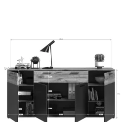 Moderne Wohnwände|Wohnwand 300 Cm*Pharao24 Wohnzimmer Schränke Plestna