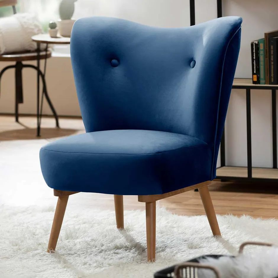 Pharao24 Wohnzimmer Sessel dunkelblau Bechir> Wohnzimmer Sessel
