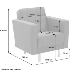 Wohnzimmer Sessel*Pharao24 Wohnzimmer Sessel Mangora