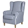Pharao24 Wohnzimmer Sessel Streifen Taba> Ohrensessel
