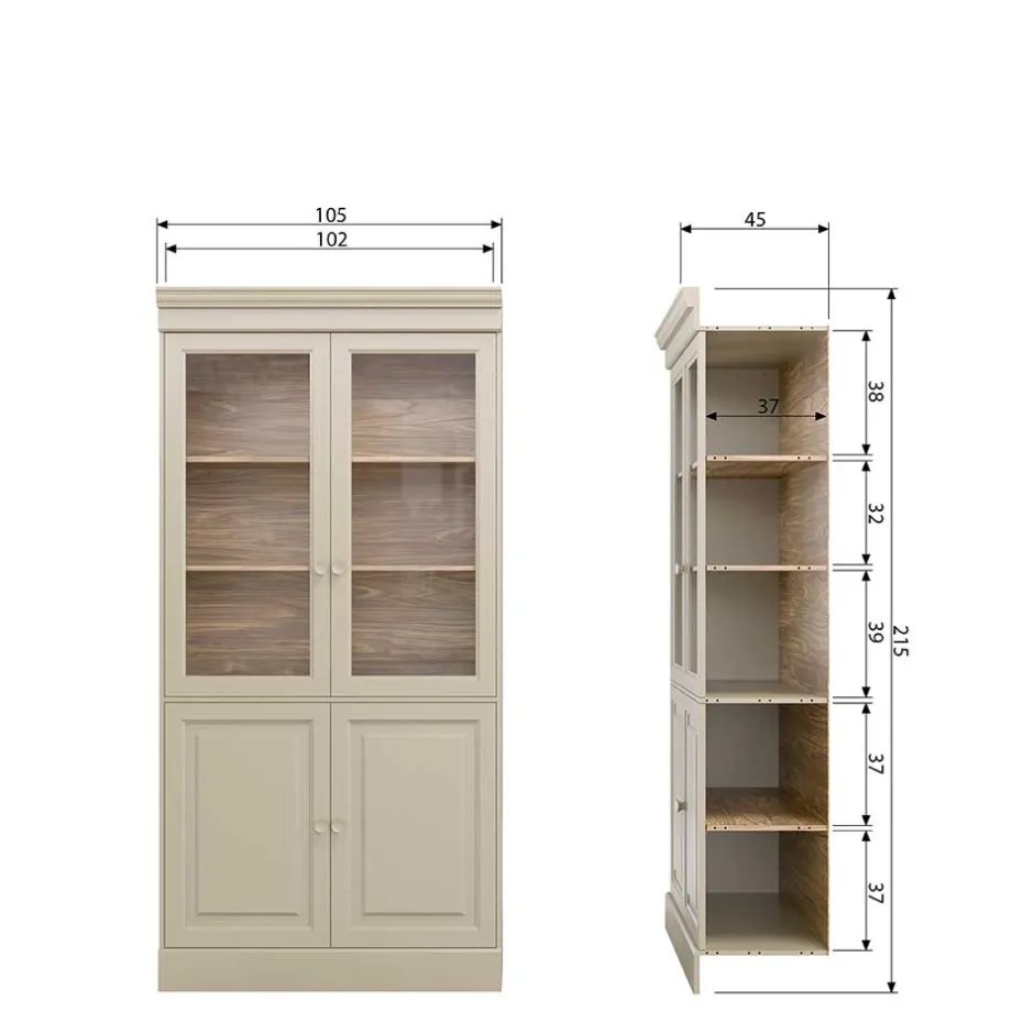 Pharao24 Wohnzimmer Vitrinenschrank Nivatus> Wohnzimmerschrank|Massivholz Schränke