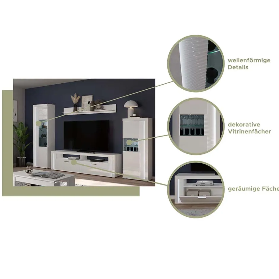 Vitrinenschrank|Wohnzimmervitrinen*Pharao24 Wohnzimmer Vitrinenschrank Countrys