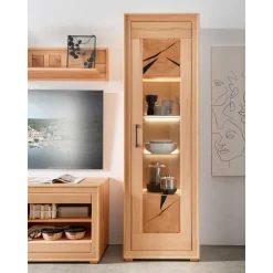 Pharao24 Wohnzimmer Vitrinenschrank Olmedo> Massivholzmöbel|Vitrinenschrank