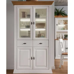 Massivholzmöbel|Vitrinenschrank*Pharao24 Wohnzimmer Vitrinenschrank Greeks