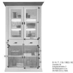 Massivholzmöbel|Vitrinenschrank*Pharao24 Wohnzimmer Vitrinenschrank Greeks