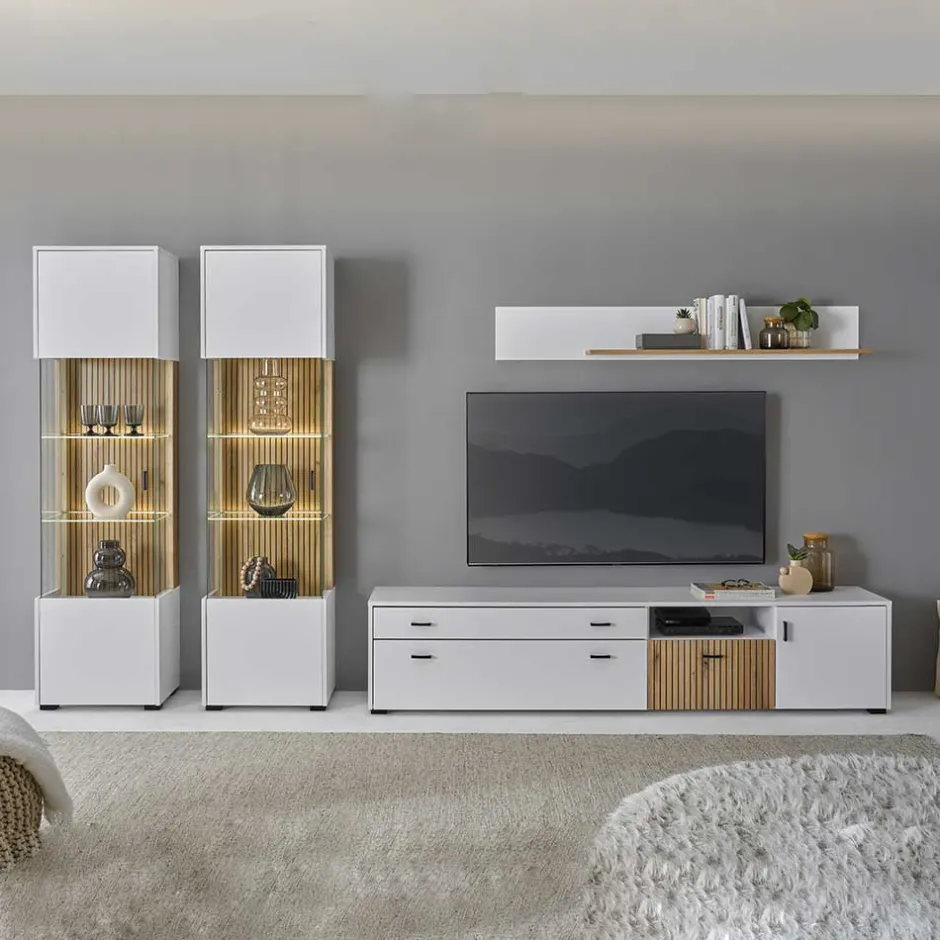 Pharao24 Wohnzimmer Wohnwand Saladd> Wohnwand 300 Cm|Moderne Wohnwände