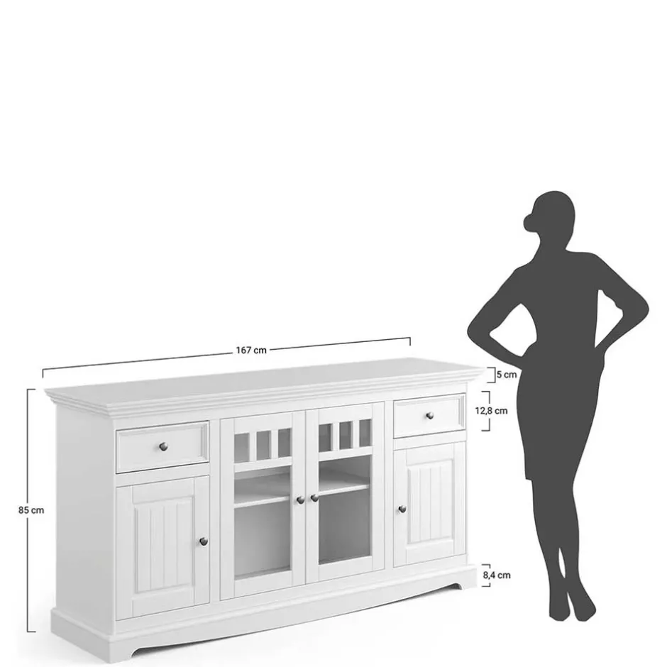 Pharao24 Wohnzimmerkommode Corao> Massivholzmöbel|Küchenkommode