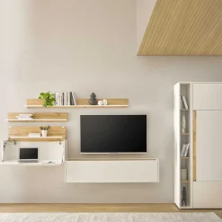 Wohnwand 300 Cm|Moderne Wohnwände*Pharao24 Wohnzimmermöbel mit Schreibtisch Rascian