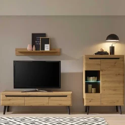 Wohnwand 250 Cm*Pharao24 Wohnzimmermöbel Tomya