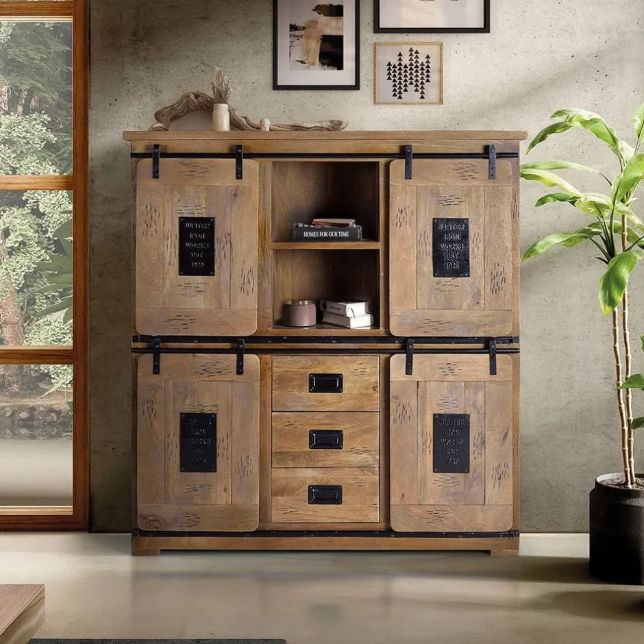 Wohnzimmervitrinen|Massivholz Schränke*Pharao24 Wohnzimmerschrank Ailunaro