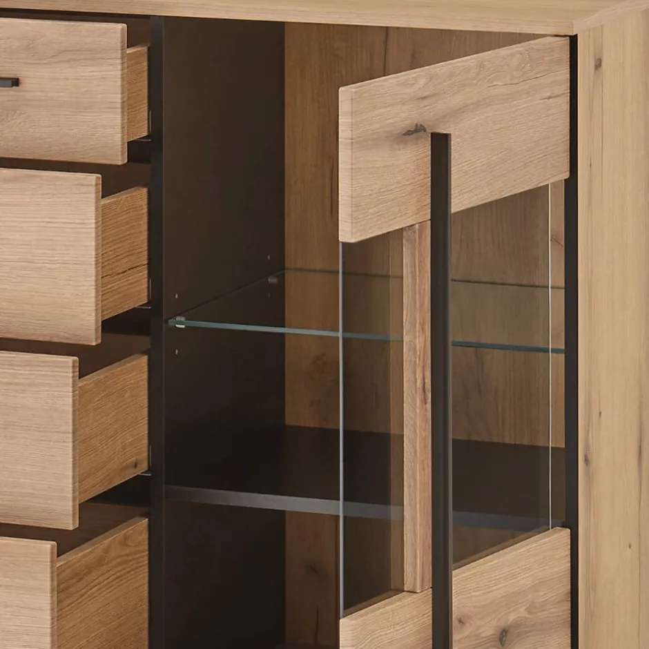 Moderne Wohnwände|Wohnwand 250 Cm*Pharao24 Wohnzimmerschrankwand Cemutra