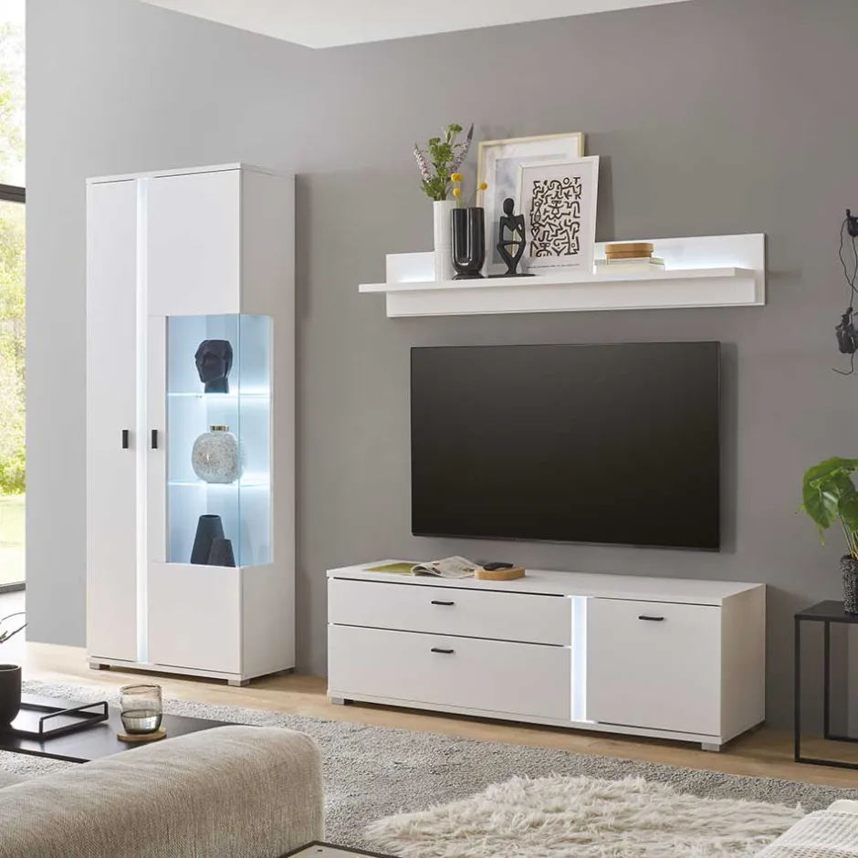 Moderne Wohnwände|Wohnwand 250 Cm*Pharao24 Wohnzimmerschrankwand Constantin