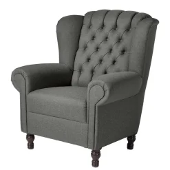 Ohrensessel*Pharao24 Wohnzimmersessel Anthrazit Acerenzus