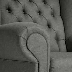 Ohrensessel*Pharao24 Wohnzimmersessel Anthrazit Acerenzus