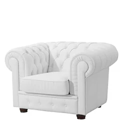 Wohnzimmer Sessel*Pharao24 Wohnzimmersessel weiß Leder Jooma