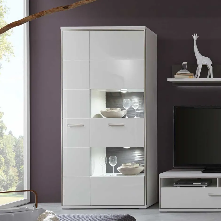 Wohnzimmerschrank|Vitrinenschrank*Pharao24 Wohnzimmervitrine Lefaria