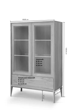 Vitrinenschrank|Stauraumvitrinen*Pharao24 Wohnzimmervitrine modern Belafoma