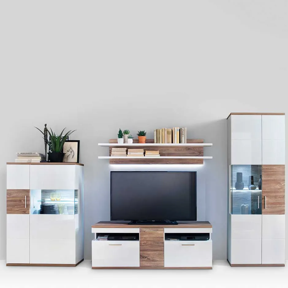 Wohnwand 350 Cm|Moderne Wohnwände*Pharao24 Wohnzimmerwand Gazino