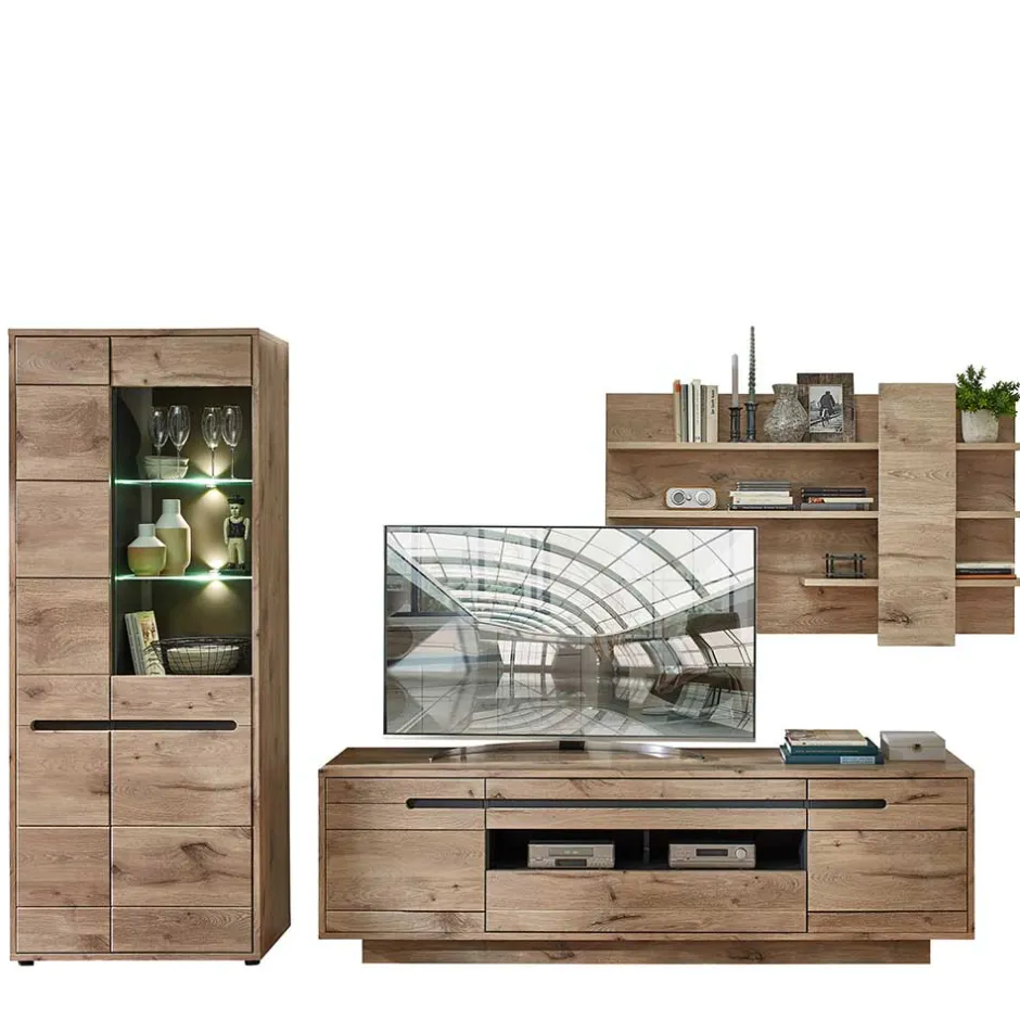 Pharao24 Wohnzimmerwand Griffin> Wohnzimmerschrank|Wohnwand 300 Cm