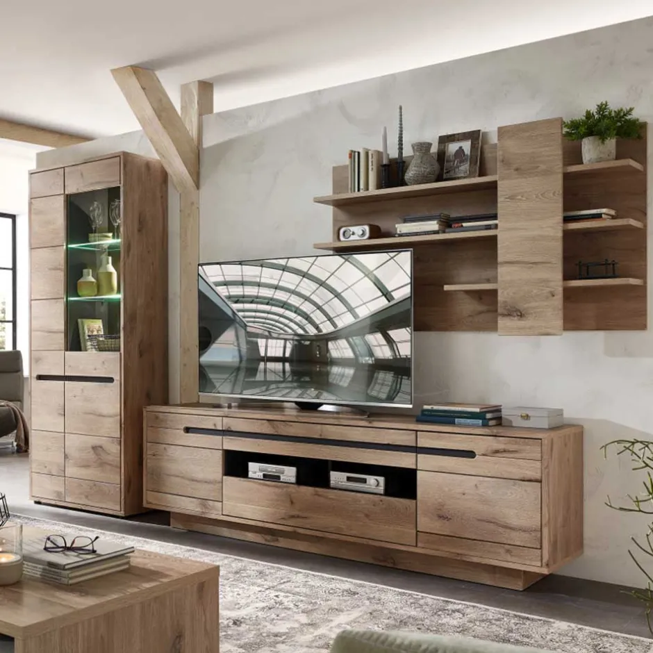 Pharao24 Wohnzimmerwand Griffin> Wohnzimmerschrank|Wohnwand 300 Cm