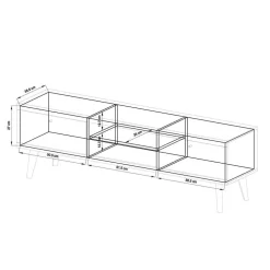 Wohnwand 300 Cm|Massivholz Wohnwände*Pharao24 Wohnzimmerwand Levanca