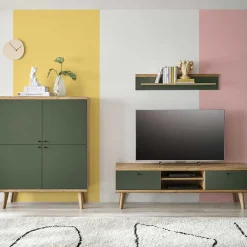 Wohnwand 250 Cm*Pharao24 Wohnzimmerwand Lora