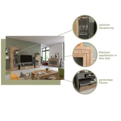 Moderne Wohnwände|Wohnwand 250 Cm*Pharao24 Wohnzimmerwand modern Contreros