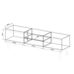 Wohnwand 300 Cm|Massivholz Wohnwände*Pharao24 Wohnzimmerwand Modern Levanca