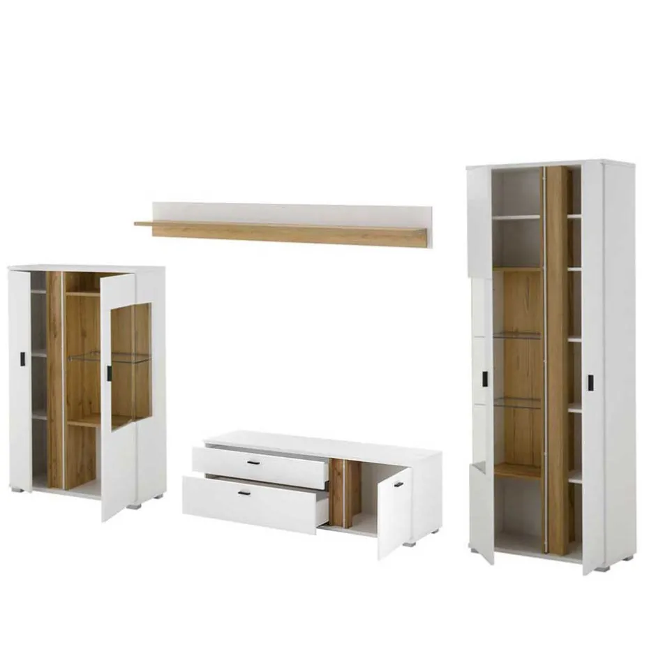 Pharao24 Wohnzimmerwand modern Luzillo> Wohnwand 300 Cm|Moderne Wohnwände